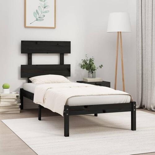 Sengeramme 75x190 cm Small Single massivt træ sort