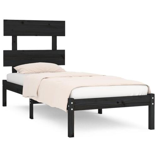 Sengeramme 75x190 cm Small Single massivt træ sort