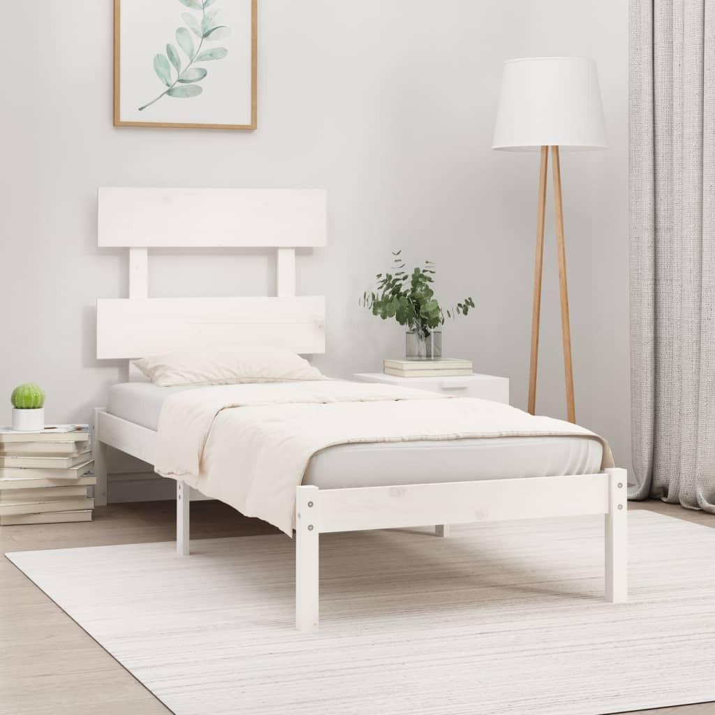 Sengeramme 100x200 cm massivt træ hvid