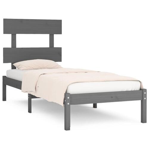 Sengeramme 100x200 cm massivt træ grå