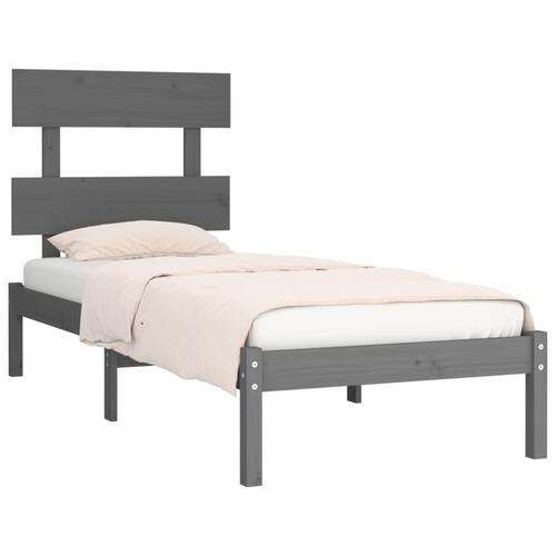 Sengeramme 100x200 cm massivt træ grå