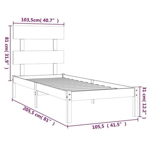 Sengeramme 100x200 cm massivt træ gyldenbrun