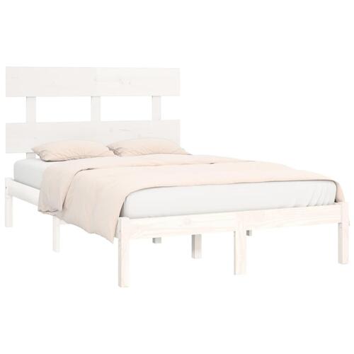 Sengeramme 120x200 cm massivt træ hvid