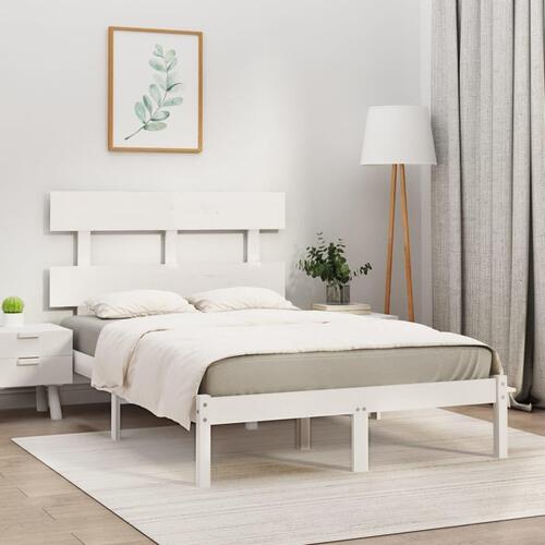 Sengeramme 140x200 cm massivt træ hvid