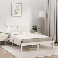 Sengestel 180x200 cm Super King massivt fyrretræ hvid