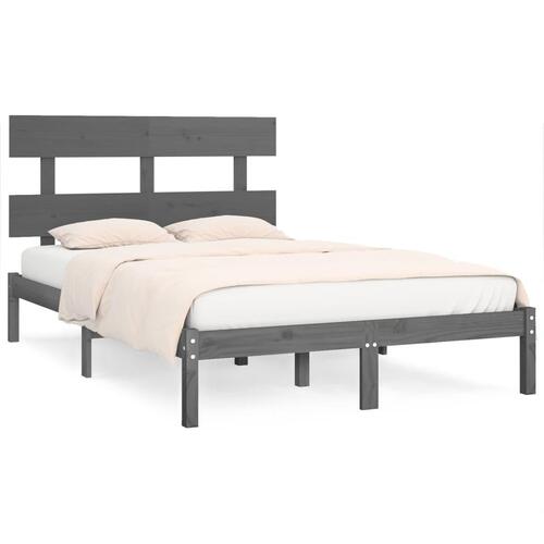 Sengestel 180x200 cm Super King massivt fyrretræ grå