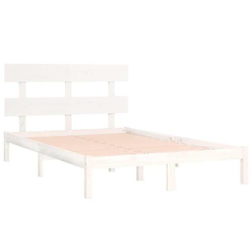 Sengeramme 200x200 cm massivt træ hvid