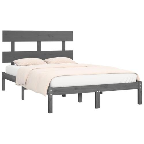 Sengeramme 200x200 cm massivt træ grå