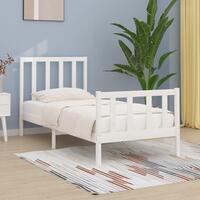 Sengeramme 75x190 cm Small Single massivt træ hvid