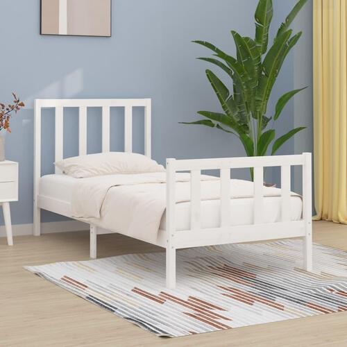 Sengeramme 75x190 cm Small Single massivt træ hvid