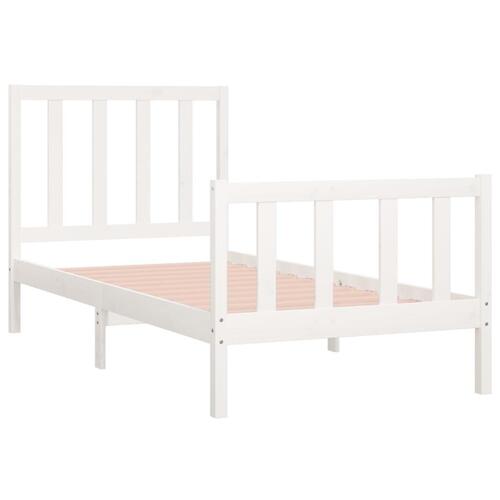 Sengeramme 75x190 cm Small Single massivt træ hvid