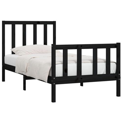 Sengeramme 75x190 cm Small Single massivt træ sort
