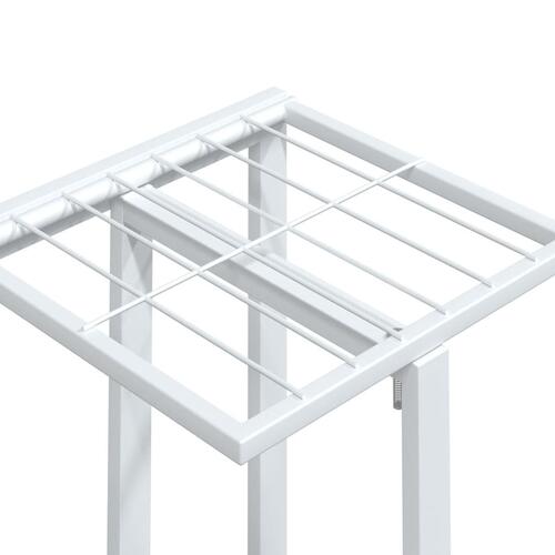 Blomsterstativ 4 niveauer med hjul 44x23x80 cm jern hvid