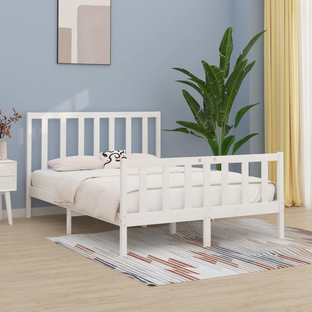 Sengeramme 120x190 cm Small Double massivt træ hvid