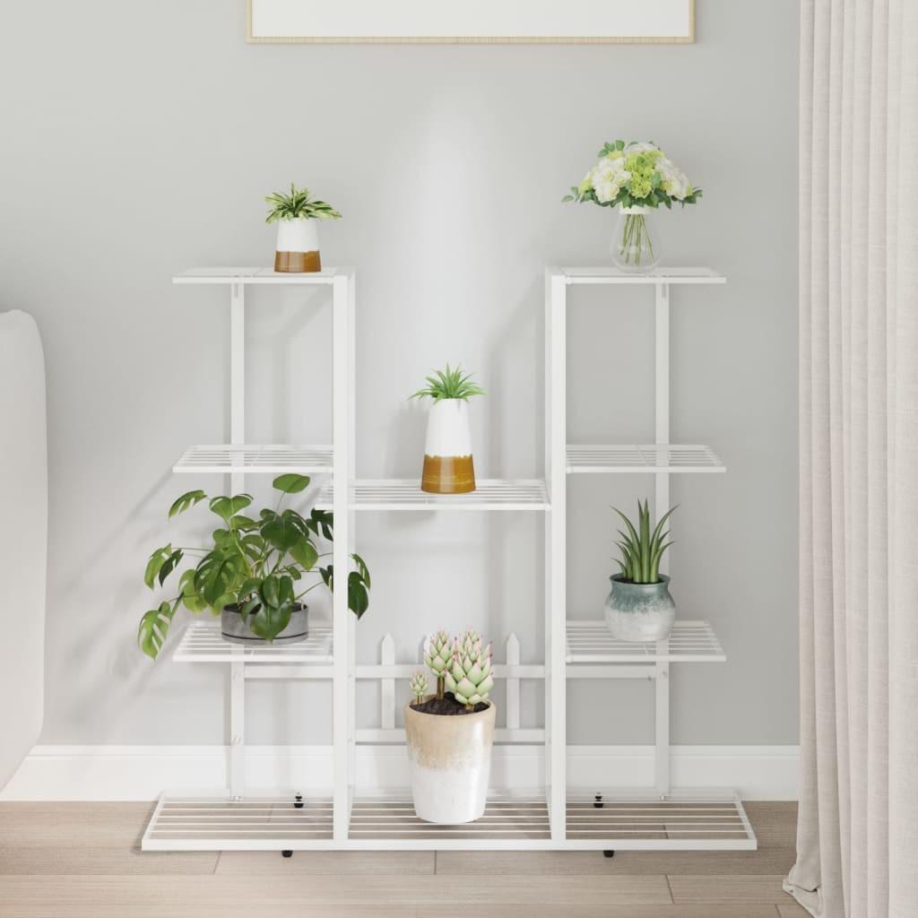 Blomsterstativ 94,5x25x89 cm jern hvid