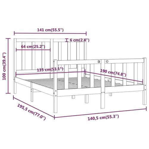 Sengeramme 135x190 cm massivt træ