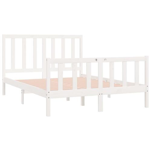 Sengeramme 140x190 cm massivt træ hvid