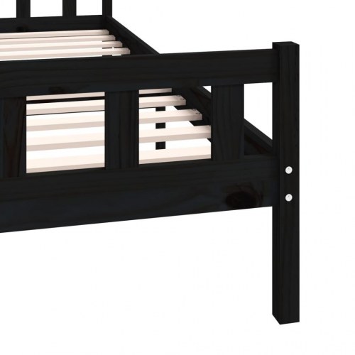 Sengestel 180x200 cm Super King massivt fyrretræ sort