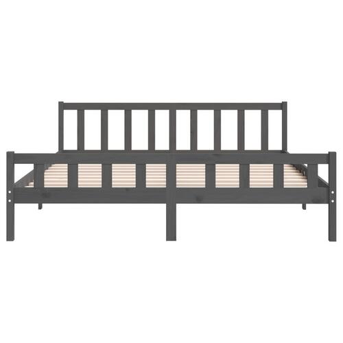 Sengeramme 200x200 cm massivt træ grå