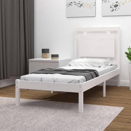 Sengeramme 100x200 cm massivt træ hvid