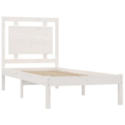 Sengeramme 100x200 cm massivt træ hvid