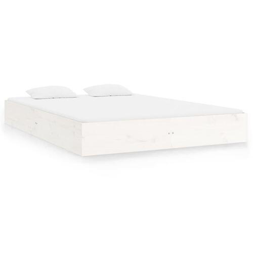 Sengeramme 150x200 cm King Size massivt fyrretræ hvid