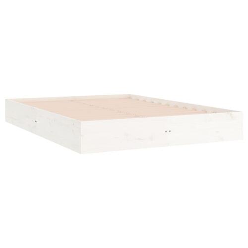 Sengeramme 150x200 cm King Size massivt fyrretræ hvid