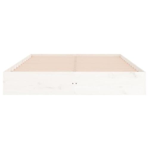 Sengeramme 150x200 cm King Size massivt fyrretræ hvid