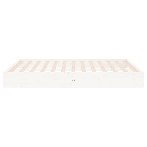 Sengeramme 150x200 cm King Size massivt fyrretræ hvid