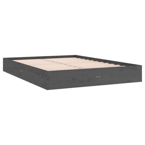 Sengeramme 150x200 cm King Size massivt fyrretræ grå