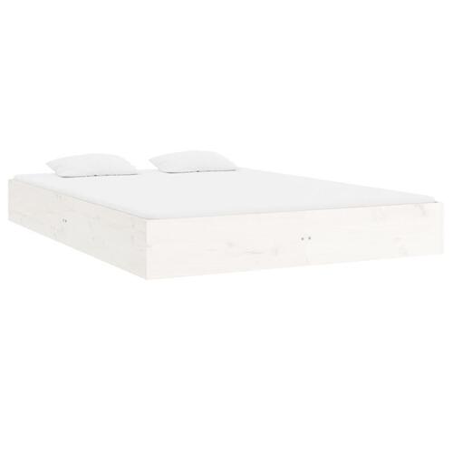 Sengeramme 140x200 cm massivt træ hvid