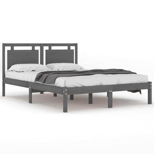 Sengeramme 150x200 cm King Size massivt fyrretræ grå