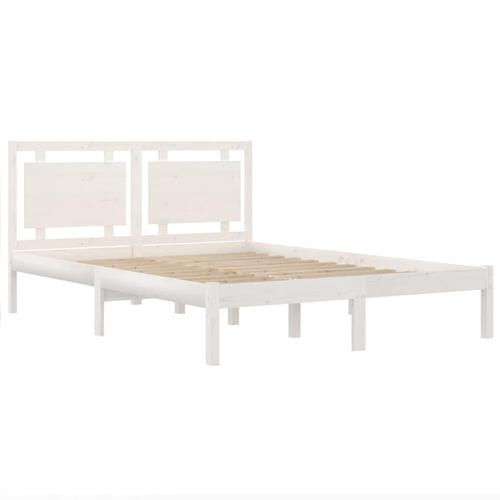 Sengeramme 160x200 cm massivt træ hvid