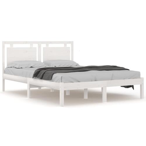 Sengestel 180x200 cm Super King massivt fyrretræ hvid