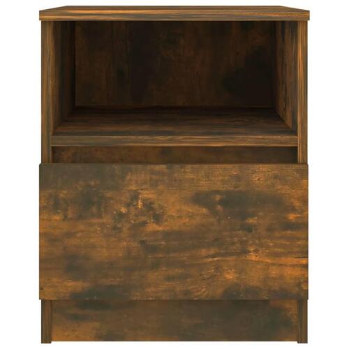 Sengeborde 2 stk. 40x40x50 cm konstrueret træ røget egetræ