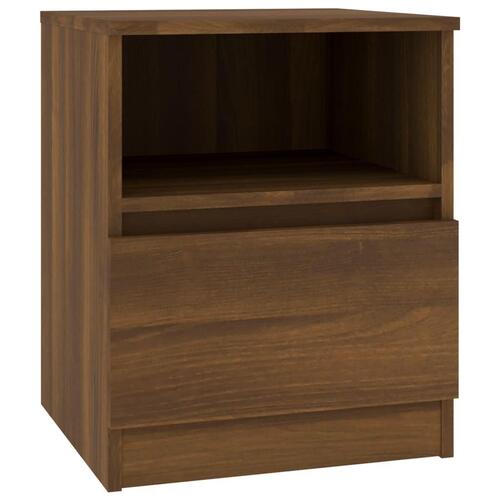 Sengeborde 2 stk. 40x40x50 cm konstrueret træ brunt egetræ