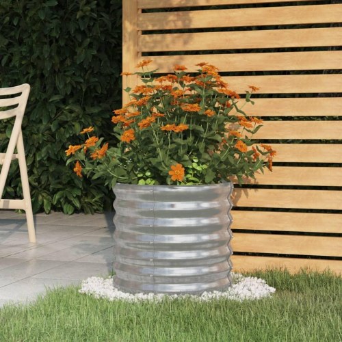 Plantekrukke 40x40x36 cm galvaniseret stål sølvfarvet