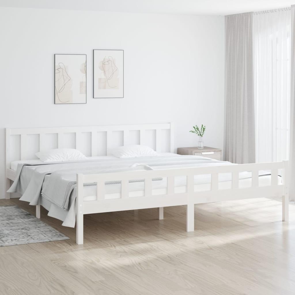 Sengeramme 160x200 cm massivt træ hvid
