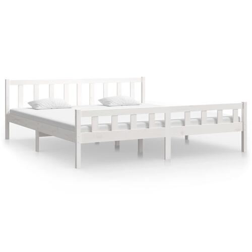 Sengeramme 160x200 cm massivt træ hvid
