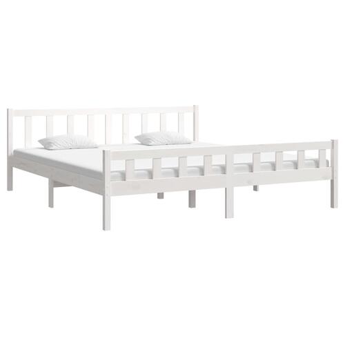 Sengeramme 160x200 cm massivt træ hvid