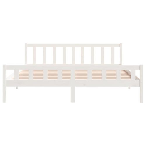 Sengeramme 160x200 cm massivt træ hvid