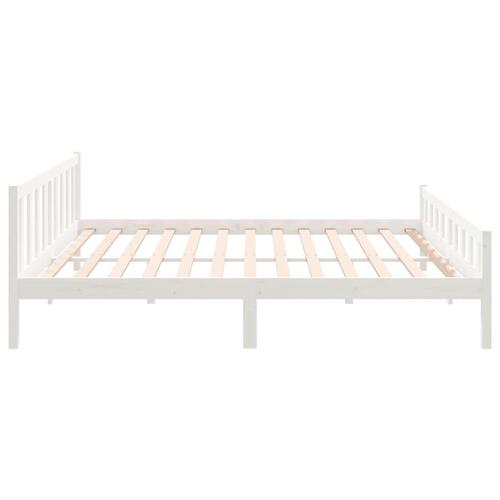 Sengeramme 160x200 cm massivt træ hvid