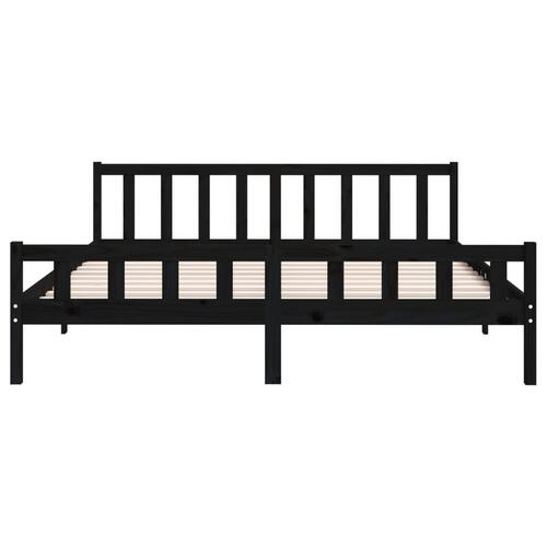 Sengeramme 160x200 cm massivt træ sort