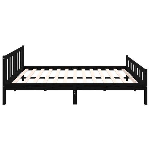 Sengeramme 160x200 cm massivt træ sort