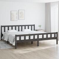 Sengestel 180x200 cm Super King massivt fyrretræ grå
