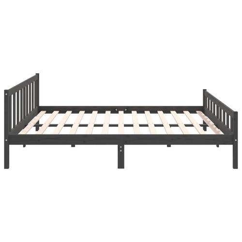 Sengestel 180x200 cm Super King massivt fyrretræ grå