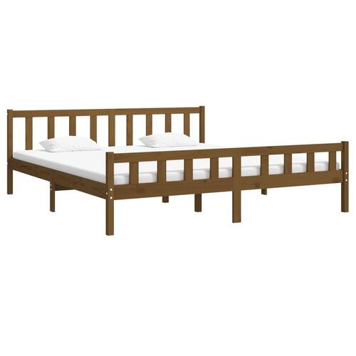 Sengestel 180x200 cm Super King massivt fyrretræ gyldenbrun
