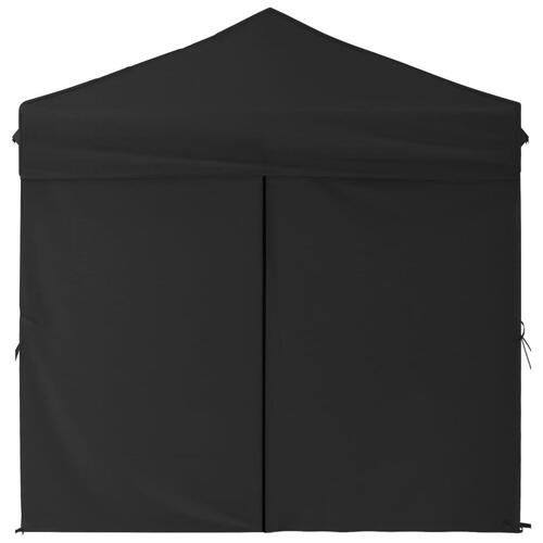 Foldbart festtelt med sidevægge 2x2 m sort