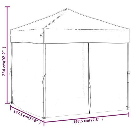Foldbart festtelt med sidevægge 2x2 m sort
