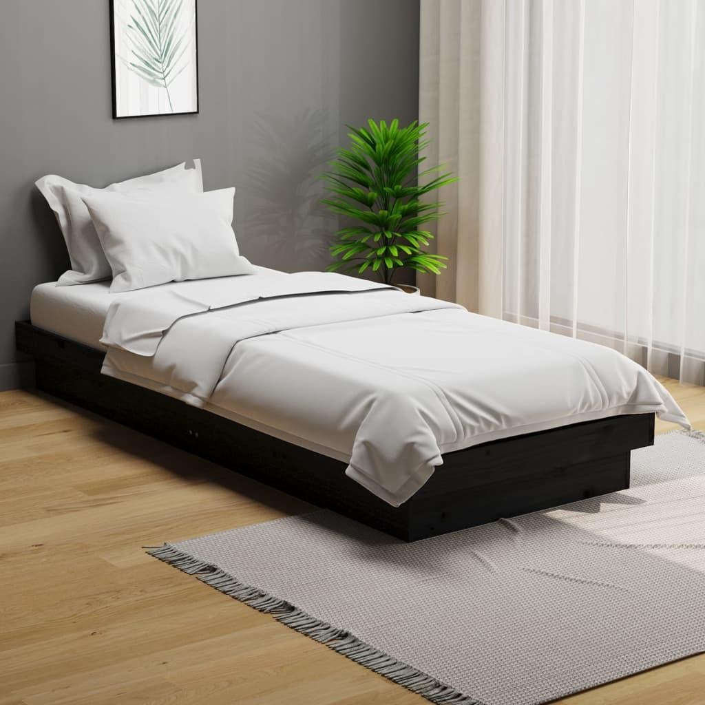 Sengeramme 75x190 cm Small Single massivt træ sort